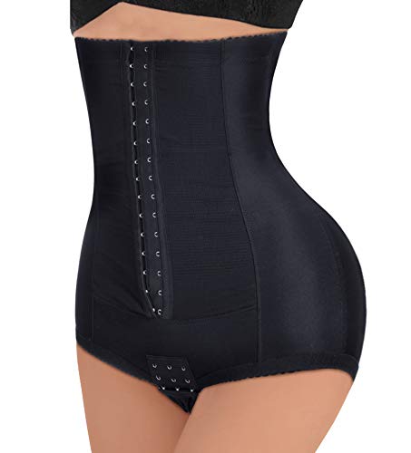 Chumian Damen Figurenformend Miederslip Bauch Weg Stark Formend Miederhose Shapewear Po Push Up Unterwäsche , L, Schwarz von CHUMIAN