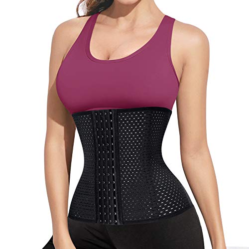 CHUMIAN Damen Taillenformer Sports Waist Trainer Corset Mieder Unterbrust Korset Bauch Weg Body Shaper für Gewichtsverlus Taillenmieder (Schwarz B, 2XL) von CHUMIAN