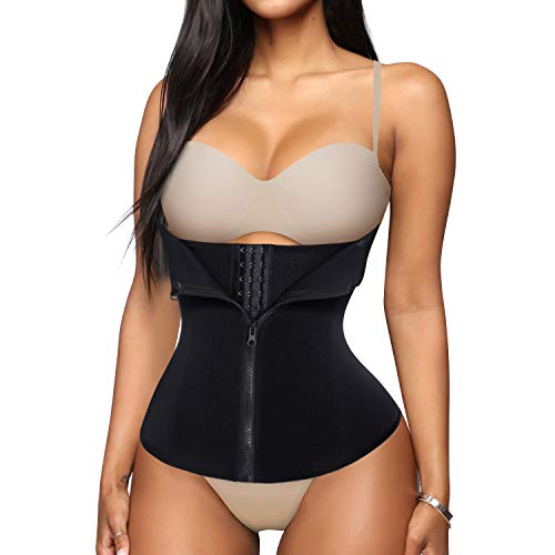 CHUMIAN Unterbrust Korsage Damen Waist Trainer Cincher Gürtel Korsett Bauch Weg Body Shaper Corsage Taillenformer Bauchweggürtel für Gewichtsverlust (Schwarz, 3X-Large) von CHUMIAN