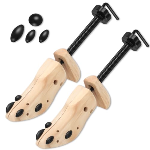 Chumix 1 Paar Schuhspanner Herren und Damen, Schuhdehner Schuhweiter Extrastark, Echtholz, Shoe Tree für Einstellbare Länge und Breite, Schuhspanner Zedernholz für Stiefel oder Sneaker(42-46 EU) von Chumix