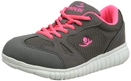 chung shi Unisex Kids Duxfree Savannah Kids Sportschuhe mit Schnürsenkel, Grau/Pink, 34/35 EU von Chung Shi