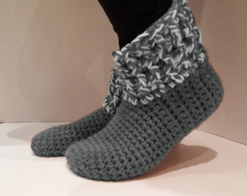 Gehäkelte Hausschuhe Mit Rutschfesten Doppelsohlen/Damen Hausschuhe/Damen Hausschuhe/Gehäkelte Damen Handgefertigt/Gehäkelte Woll Hausschuhe von ChunkyKnitworks