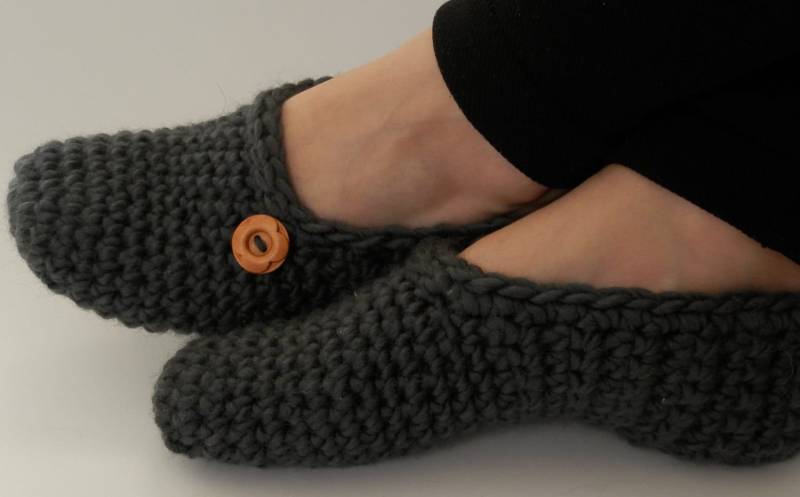 Gehäkelte Hausschuhe Mit Rutschfester Doppelsohlen/Frauenhausschuhe/Hausschuhe/Hausschuhe/Hausschuhe Aus Wolle Gehäkelt von ChunkyKnitworks