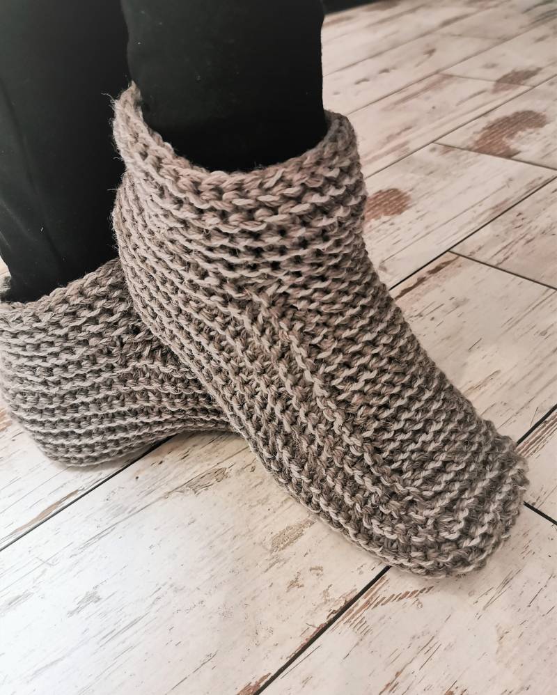 Gestrickte Damen Hausschuhe Mit Rutschfester Doppelsohlen/Wollhausschuhe/Wollhausschuhe/Gehäkelte Wollhausschuhe von ChunkyKnitworks