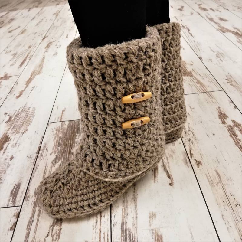 Häkeln Hausschuhe/Geschenk Für Sie Womens Häkeln Stiefel Handgemacht Wolle Gestrickt von ChunkyKnitworks