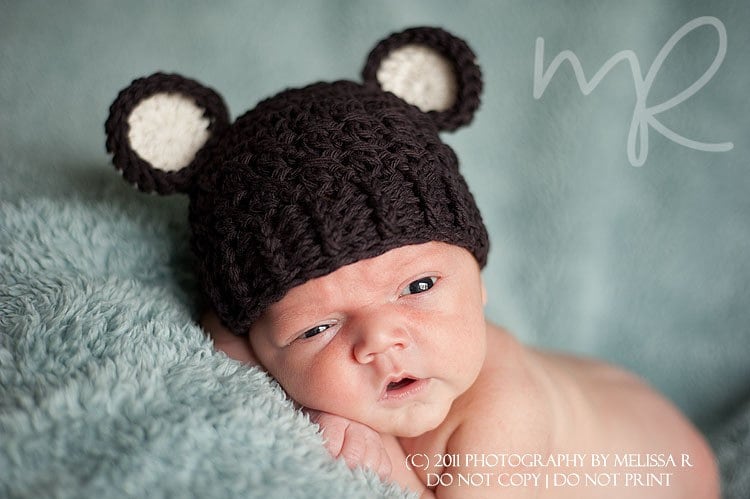 Baby Mütze, 6 Bis 12 Monate Affe Häkeln Flapper Kaffeebohne Braun Mit Creme Ohren. Super Für Photo Props. Geschenk. Kinder von ChunkyMonkeyBeanies