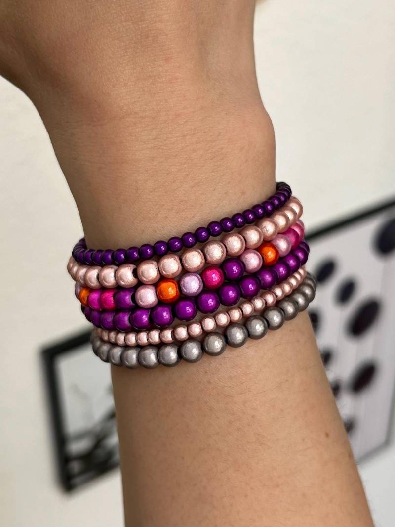 1 St. Armband 4-6mm Miracle Beads Pearl Magic 3D Illumination Acryl Y2K von Chunkypearls