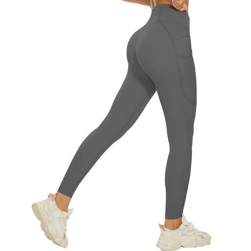 ChunyChi Sport Leggings Damen mit Tasche, Boom Booty Leggings mit Taschen Damen, Push Up Leggings Damen High Waist, Gym Yoga Fitness Sporthose Leggings, Sporthose Damen lang kann gekürzt Werden von ChunyChi