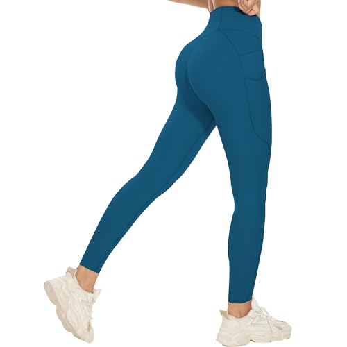 ChunyChi Sport Leggings Damen Lang Booty Scrunch mit Handytasche, Boom Booty Leggings Damen High Waist, Gym Yoga Fitness Sporthose Leggings, Fitnesshose kann gekürzt Werden von ChunyChi