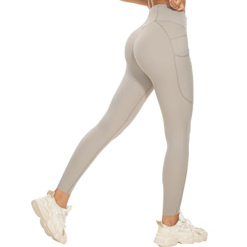 ChunyChi Sport Leggings Damen Lang Booty Scrunch mit Handytasche, Boom Booty Leggings Damen High Waist, Gym Yoga Fitness Sporthose Leggings, Fitnesshose kann gekürzt Werden von ChunyChi