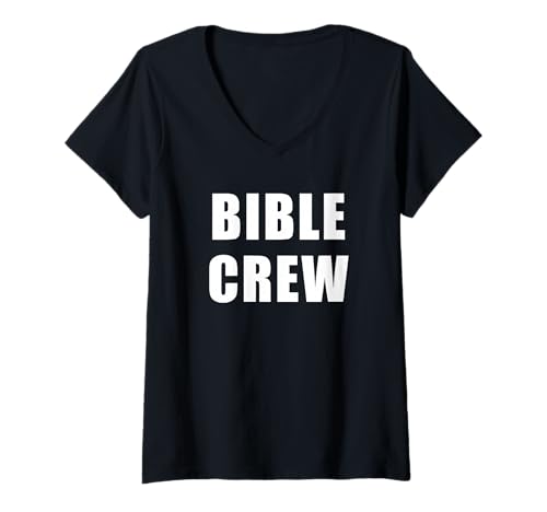 Damen Bible Crew – Christian Church Ministry Faith Staff Uniform T-Shirt mit V-Ausschnitt Damen Bible Crew – Christian Church Ministry Faith Staff Uniform T-Shirt mit V-Ausschnitt von Church Ministry Uniforms & Christian Staff
