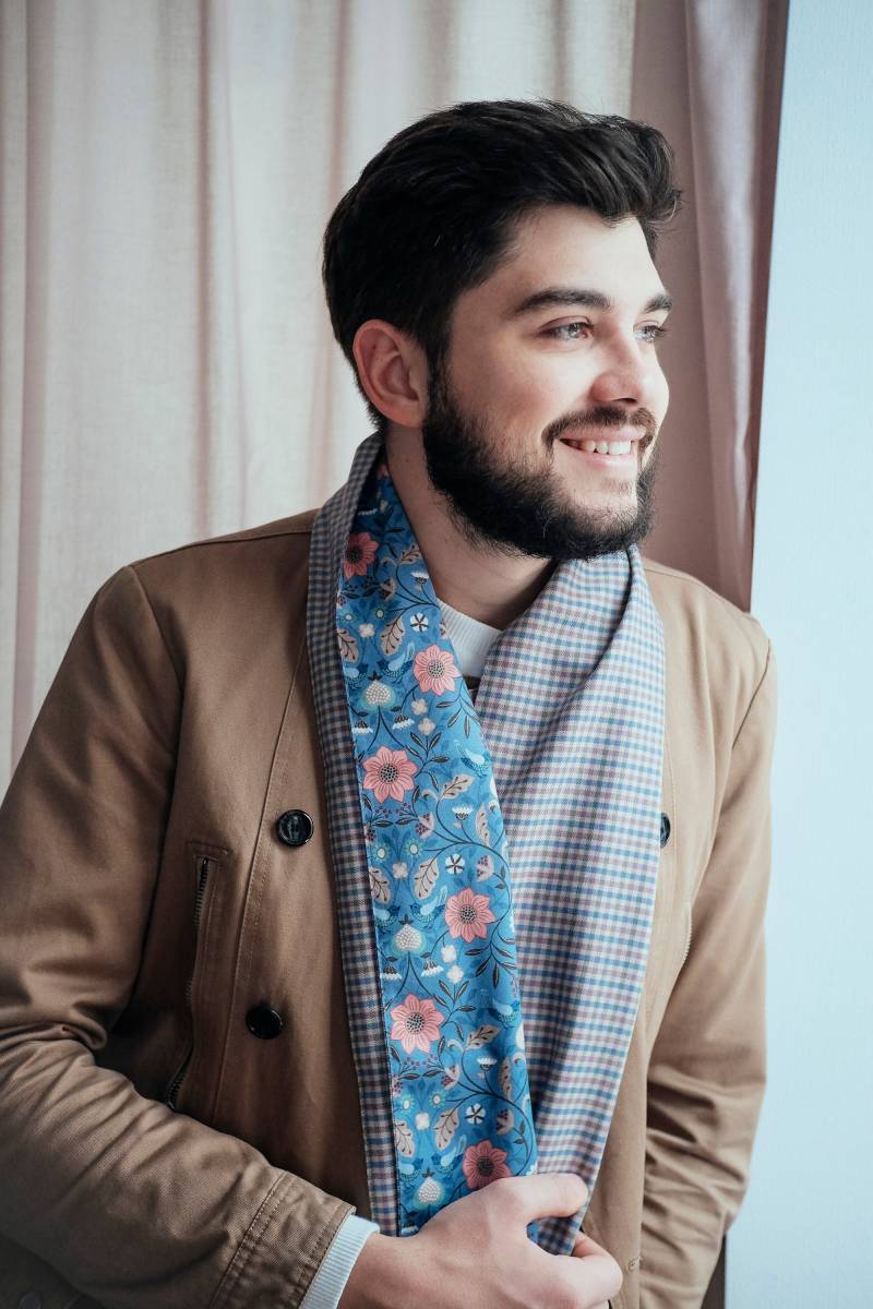 Wollschal, Winter Herbst Schal, Coton Langer Weihnachtsschal, Unisex Reiner Bedruckter Tweed Schal von ChurchillAtelier