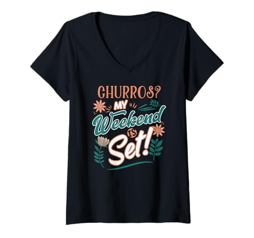Damen Lustiger mexikanischer Dessert Churro Lover Churros T-Shirt mit V-Ausschnitt von Churros Street Food and Mexican Food Lovers