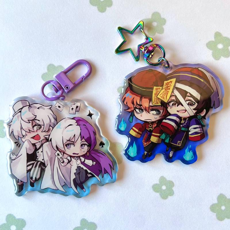 Bsd Bungou Stray Dogs Epoxy Keychains Acrylic Nikolai Sigma, Soukoku Dazai Chuuya Jiangshi Costume Version von Chuvuyaa