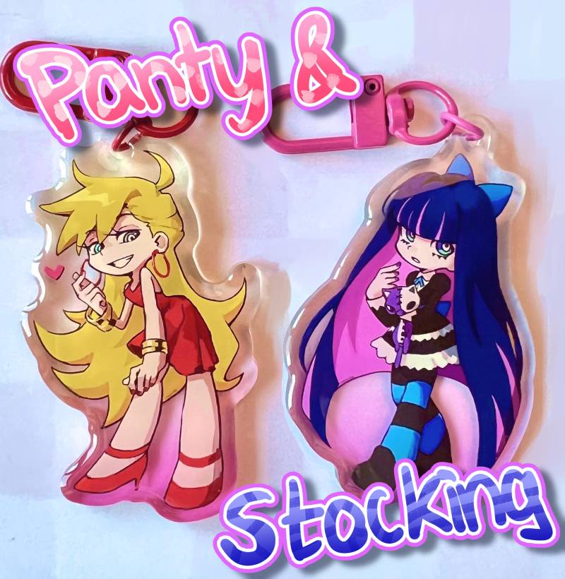 Panty & Stocking Matching Acrylic Epoxy Keychains | Paswg Trinkets Anarchy & Panty & Stocking Matching Acrylic Epoxy Keychains | Paswg Trinkets Anarchy & von Chuvuyaa