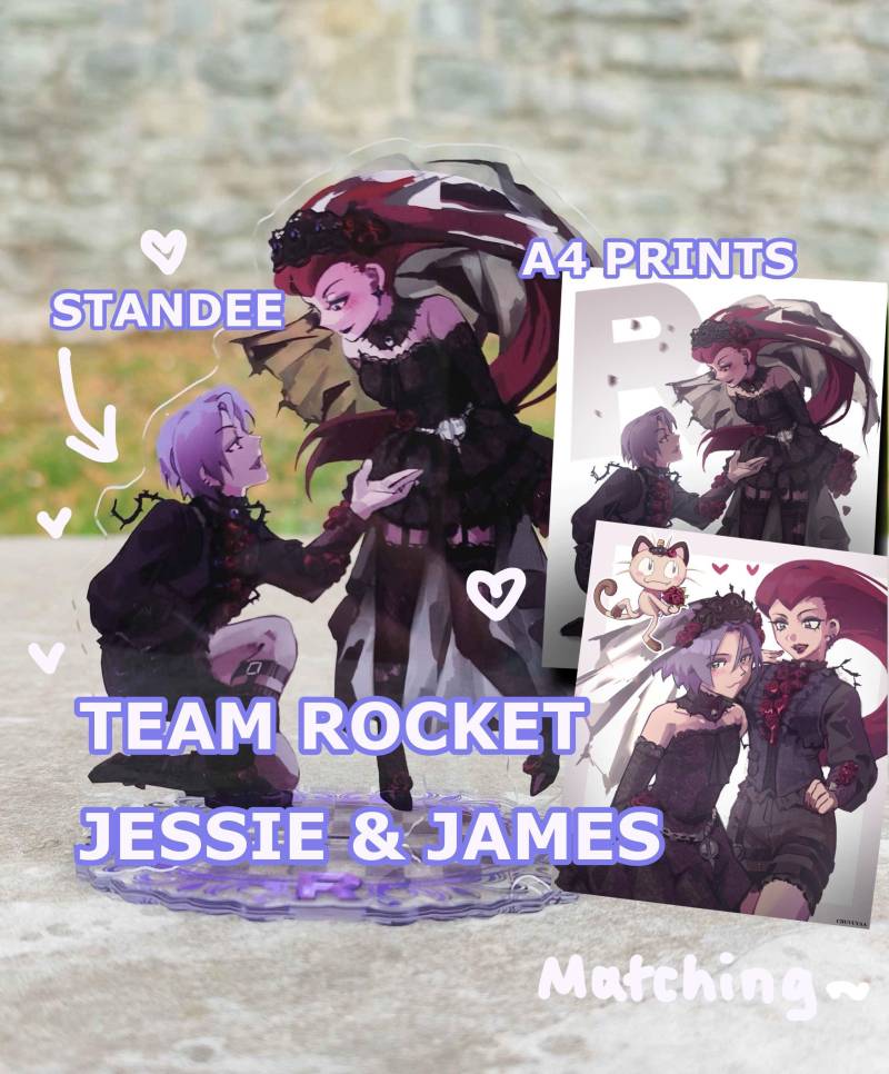 Team Rocket Jessie & James Pkmn Acrylic Standee | Matching Everlasting Night Luminary Identityv Outfits A4 Prints Available von Chuvuyaa