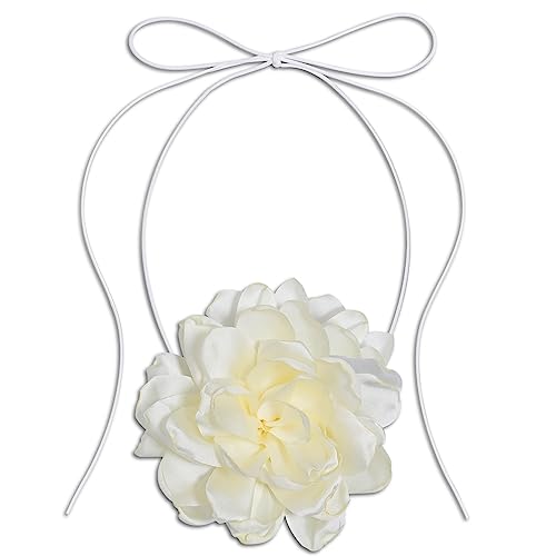 Flower Choker Necklace Rose Choker Camellia Flower Lace-up Necklace Gothic Choker for Women Girls Flower Choker Necklace Rose Choker Camellia Flower Lace-up Necklace Gothic Choker for Women Girls von Chuyau