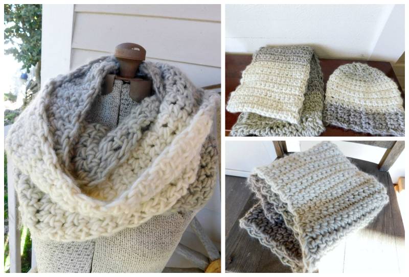 Sandstone Big Yarn Chunky Infinity Gehäkelte Übergroße Sperrige Schal Wrap Cowl & Winter-Hut Rustikale Handgemachte Wollmischung Garn Winter von Chymiera