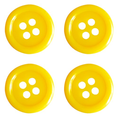 Chyuxinda 4X 15mm Gelb Knöpfe Karnevalknopf für Halloween Fasching Kostüm Karneval Motto Party Kostüm-Zubehör (4) von Chyuxinda