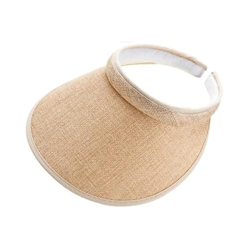 Chyuxinda Sonne Visoren Breitkrempig Sonnenhut Golf Tenniskappe mit Sonnenblende Baseball Kappe Einstellbar Schirmmütze für Damen Herren (DE/NL/SE/PL, Alphanumerisch, Einheitsgröße, Gold) von Chyuxinda