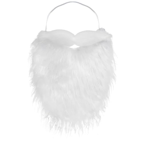 Santa Bart Kostüm Zwergenbart Rauschebart Weihnachten Holzfäller Bart Zubehör für Erwachsene Weihnachtsmann Weihnachten Christmas Halloween Mottoparty Cosplay Karneval Party (Weiß) von Chyuxinda