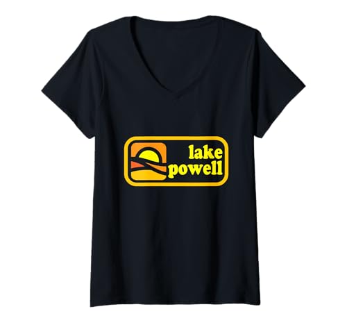 Damen Lake Powell Arizona Utah Simple Travel Icon Bootfahren T-Shirt mit V-Ausschnitt Damen Lake Powell Arizona Utah Simple Travel Icon Bootfahren T-Shirt mit V-Ausschnitt von CiLo CoLi