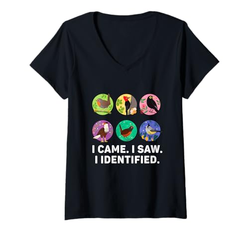 Damen Lustiger Vogelbeobachter "I Came I Saw I Identified Species Of Birdwatcher" T-Shirt mit V-Ausschnitt von CiLo CoLi