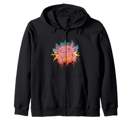 Niedlicher Axolotl Jungen Mädchen Kinder Vintage Retro 1970er 1980er Stil Kapuzenjacke von CiLo CoLi