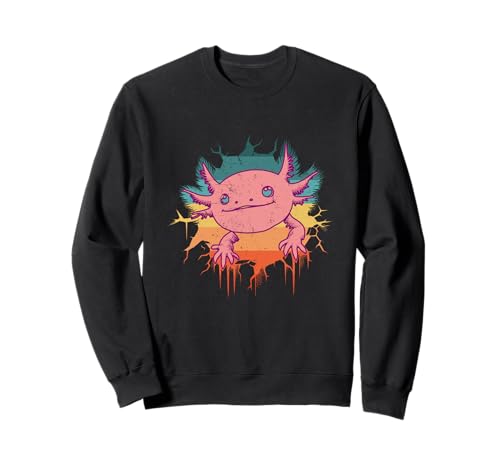 Niedlicher Axolotl Jungen Mädchen Kinder Vintage Retro 1970er 1980er Stil Sweatshirt von CiLo CoLi