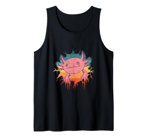 Niedlicher Axolotl Jungen Mädchen Kinder Vintage Retro 1970er 1980er Stil Tank Top von CiLo CoLi