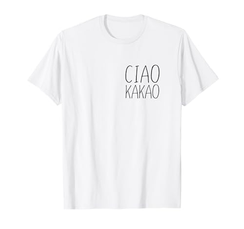 Ciao Kakao Schoko Geschenke - Damen & Mädchen T-Shirt, Weiß, S, Kurzarm, Klassische Passform, Cartoon, Hochwertig, Ciao Kakao Spruch Ciao Kakao Schoko Geschenke - Damen & Mädchen T-Shirt, Weiß, S, Kurzarm, Klassische Passform, Cartoon, Hochwertig, Ciao Kakao Spruch von Ciao Kakao Schoko Outfit