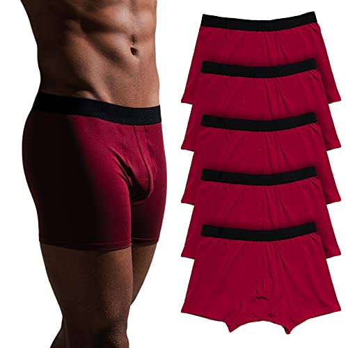 Ciao Partigiano - 5er-Pack Herren-Boxershorts - Größe S bis XL - Bio-Baumwolle - Rot - L von Ciao Partigiano
