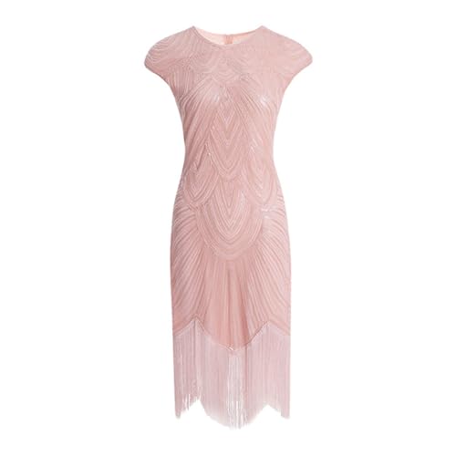 Cicano Damen Flapper Kleider 1920er Jahre Pailletten Fransen Art Deco Roaring 20er Jahre Gatsby Kleid, rose, Medium Cicano Damen Flapper Kleider 1920er Jahre Pailletten Fransen Art Deco Roaring 20er Jahre Gatsby Kleid, rose, Medium von Cicano