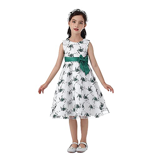 Cichic Mädchen Kleider Partei Kleider Elegant Kinder Prinzessin Kleid Kinder Hochzeits Geburtstag Kleid Blumenmädchen Formale Kleid 2-10 Jahre (3-4 Jahre, Baby-Grün) von Cichic