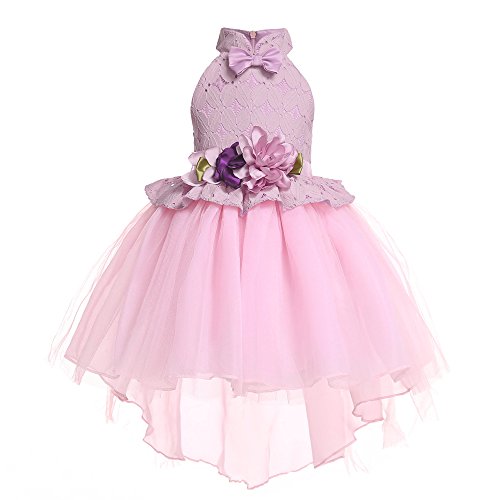 Cichic Mädchen Kleider Partei Kleider Elegant Kinder Prinzessin Kleid Kinder Hochzeits Geburtstag Kleid Blumenmädchen Formale Kleid 2-10 Jahre (5-6 Jahre, Rosa Hängen) von Cichic