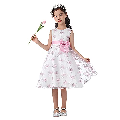 Cichic Mädchen-Partykleid, 2–10 Jahre, Blumen-Hochzeitskleid, elegantes, formelles Kleid, Babyrosa Kleid, 7-8 Jahre von Cichic