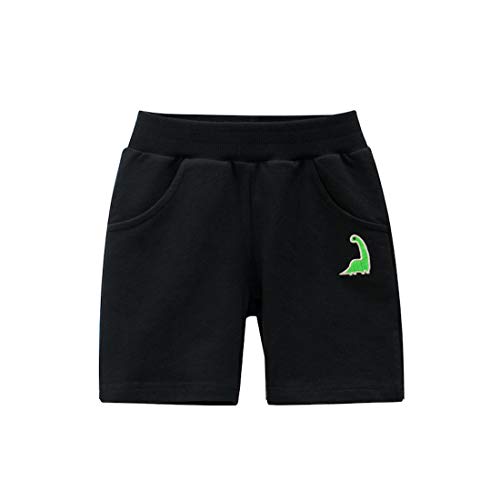 Cicilin Jungen Baby Kinder Shorts Sportshorts 100% Baumwolle Weich Freizeit Outdoors Schwarz 74-80 von Cicilin