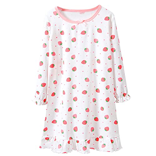 Cicilin Kinder Mädchen Nachthemd Pyjamas Sommer Nachtwäsche 100% Baumwolle Kleid Weich 7 DE 110 (Asie 120) von Cicilin