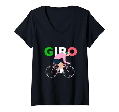 Damen Rosa Trikot I Radfahren I Biking I Giro I Italien T-Shirt mit V-Ausschnitt von Ciclista Tees