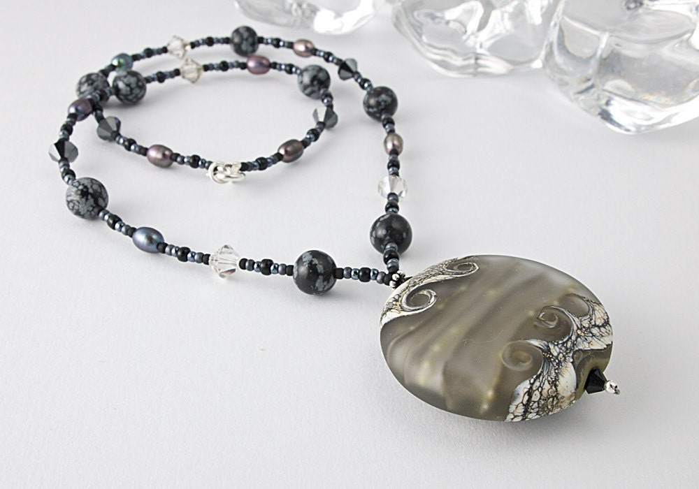 Lampwork Kette "Graphit" Lampwork Kette "Graphit" von CielCreations