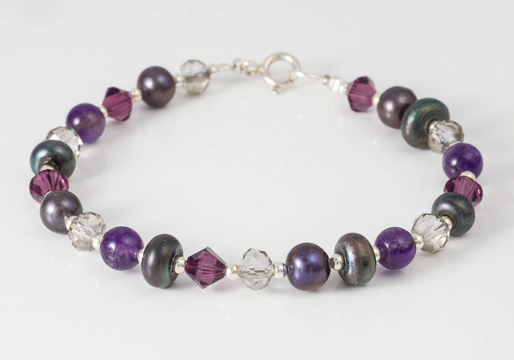 Lilafarbenes Lampwork Armband Lilafarbenes Lampwork Armband von CielCreations