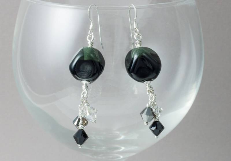 Schwarze Lampwork Ohrringe Schwarze Lampwork Ohrringe von CielCreations