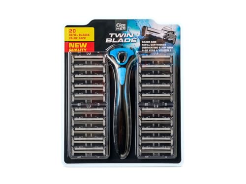 Cien Men Twin Blade 2 Blade Shaving System Rasierer mit 20 Rasierklingen Cien Men Twin Blade 2 Blade Shaving System Rasierer mit 20 Rasierklingen von Cien