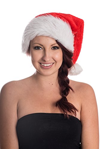 5 Stück Weihnachtsmütze Mütze Weihnachten Weich Nikolausmütze Dicker Fellrand aus Plüsch Top Qualität Set x W100 von Ciffre