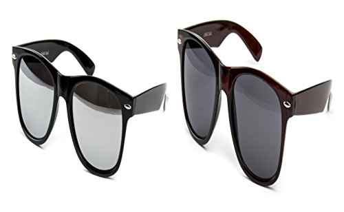 Ciffre 2 Brillen im Set Nerdbrille Nerd Brille Sonnenbrille Schwarz Verspiegelt Nerd Braun Atzen von Ciffre