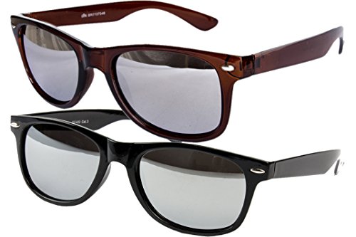 Ciffre 2 er Set EL-Sunprotect® Sonnenbrille Nerdbrille Brille Nerd Voll Verspiegelt von Ciffre