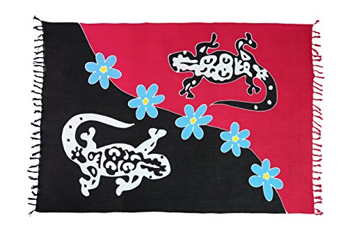 Ciffre 2 er Set Riesen Sarong Ca 170cm x110cm Pareo Wickelrock Wickeltuch Badeunterlage Saunatuch Schal Loop Wickeltuch Wickelkleid Gecko Bunt von Ciffre