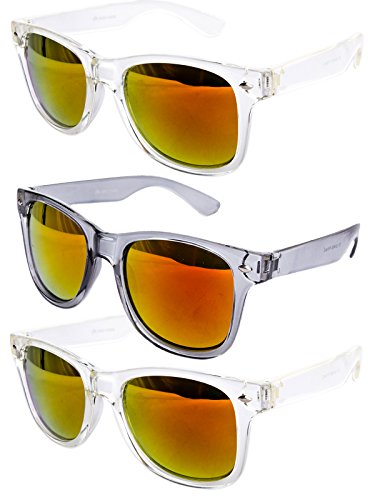 Ciffre 3 er Set EL-Sunprotect® Sonnenbrille Nerdbrille Brille Nerd Transparent Weiß Silber Grau von Ciffre