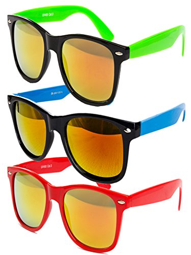 Ciffre 3 er Set EL-Sunprotect® Sonnenbrille Nerdbrille Brille Nerd Voll Verspiegelt von Ciffre