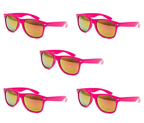Ciffre 5 er Set Sonnenbrille Sonnenbrillen Pink Feuer Verspiegelt Top Qualität UV400 L1 von Ciffre
